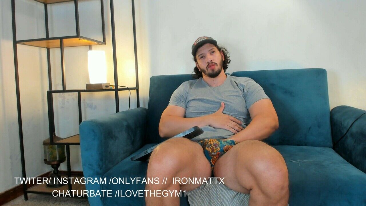 Bigger guy playing with dick, getting so hot, sexy shorts and thick legs -  hd porn video